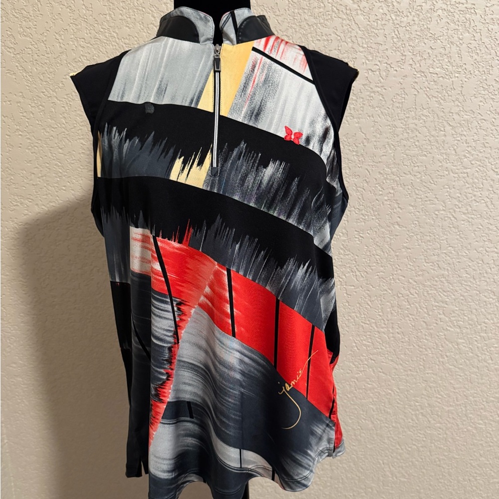 Abstract Pattern Sleeveless Top
